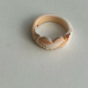Heart Design Cream Ring